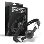 BLACK SHADOW Adjustable Breathable Ball Gag Vegan Leather - INTOYOU