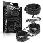 BLACK SHADOW Collar and Hand Cuffs Set Vegan Leather - INTOYOU