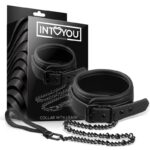 BLACK SHADOW Collar with Leash Vegan Leather - INTOYOU