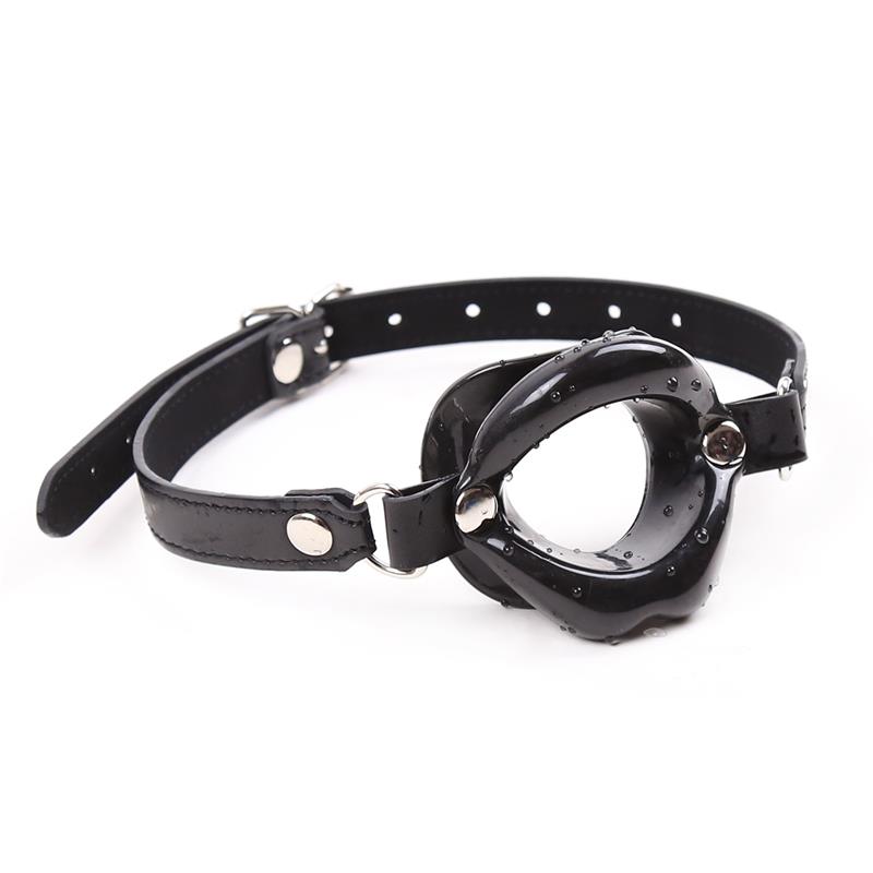 1-gag-ball-mouth-shaped-black BDSM LINE Gag Ball Mouth Shaped Black - LATETOBED - Image 1