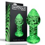 SHINING LINE Glow in the Dark Glass Butt Plug - INTOYOU