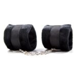 BDSM LINE Handcuffs with Velcro with Long Fur Black - INTOYOU