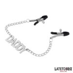 BDSM LINE Nipple Clamps with Daddy Word Pendant - LATETOBED