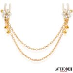 BDSM LINE Pearl Nipple Clamps With Chain - LATETOBED