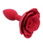 Rose Silicone Butt Plug Red - A-GUSTO