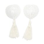 BDSM LINE Sequin Nipple Cover with Tassel White - LATETOBED