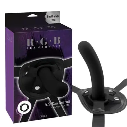 CHISA Strap-On with Dildo Raw Recruit Size M Black