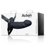 Strap-On with Hollow Dildo Premium Silicone Size L Black - ACTION - Image 2