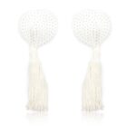 BDSM LINE Sequin Nipple Cover with Tassel White - LATETOBED - Image 2