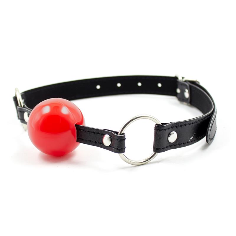 3-ball-gag-blackred BDSM LINE Ball Gag Black/Red - LATETOBED - Image 3