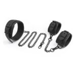 BLACK SHADOW Collar and Hand Cuffs Set Vegan Leather - INTOYOU - Image 3