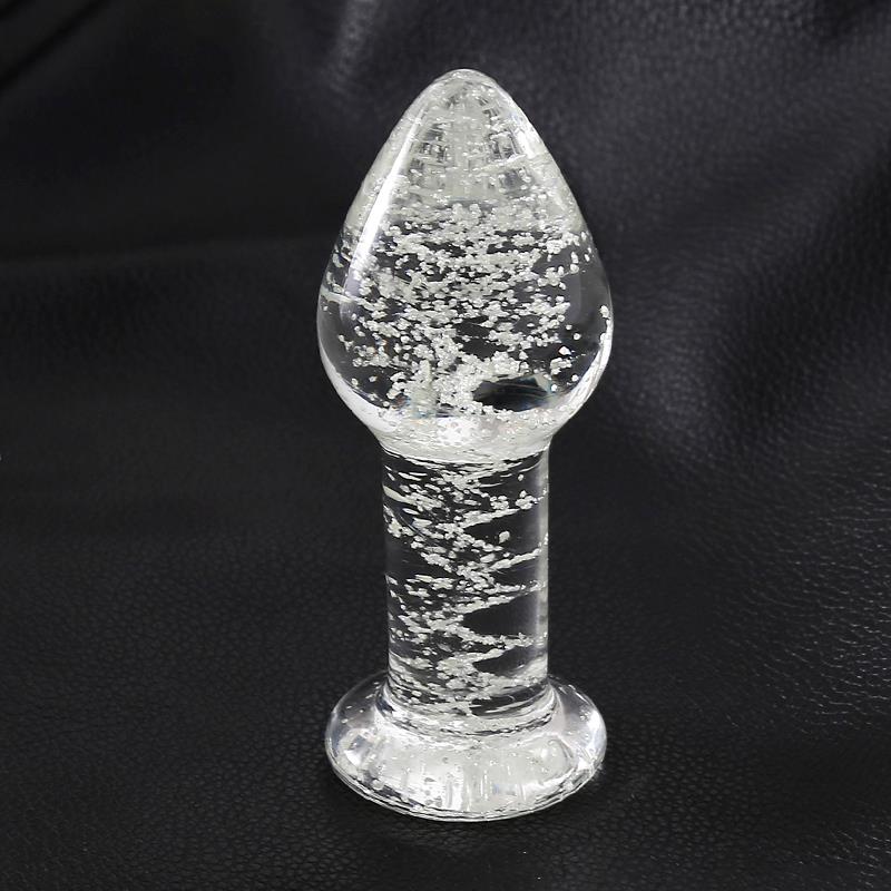 3-glow-in-the-dark-glass-butt-plug SHINING LINE Glow in the Dark Glass Butt Plug - INTOYOU - Image 3