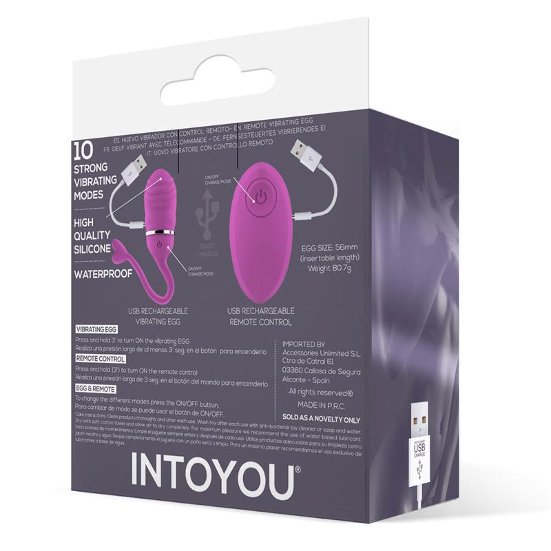 3-vibrating-egg-with-remote-control-odise-usb-silicone-pink Vibrating Egg with Remote Control Odise USB Silicone Pink - INTOYOU - Image 3