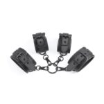 BLACK SHADOW Wrist and Ankle Cuffs Set Vegan Leather - INTOYOU - Image 3