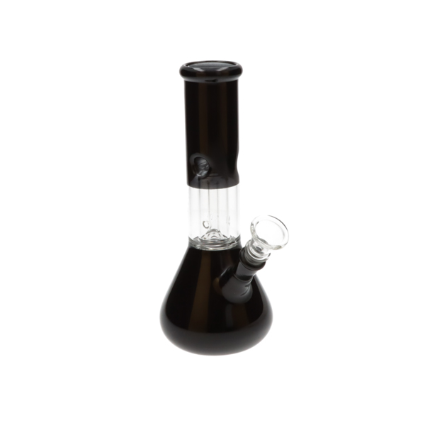 345048 Glass Percolator Conical Ice Bong 22cm Black - Image 1