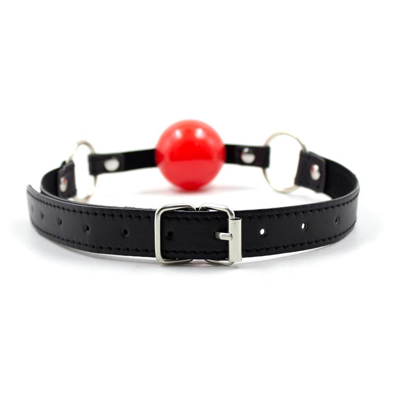 4-ball-gag-blackred BDSM LINE Ball Gag Black/Red - LATETOBED - Image 4