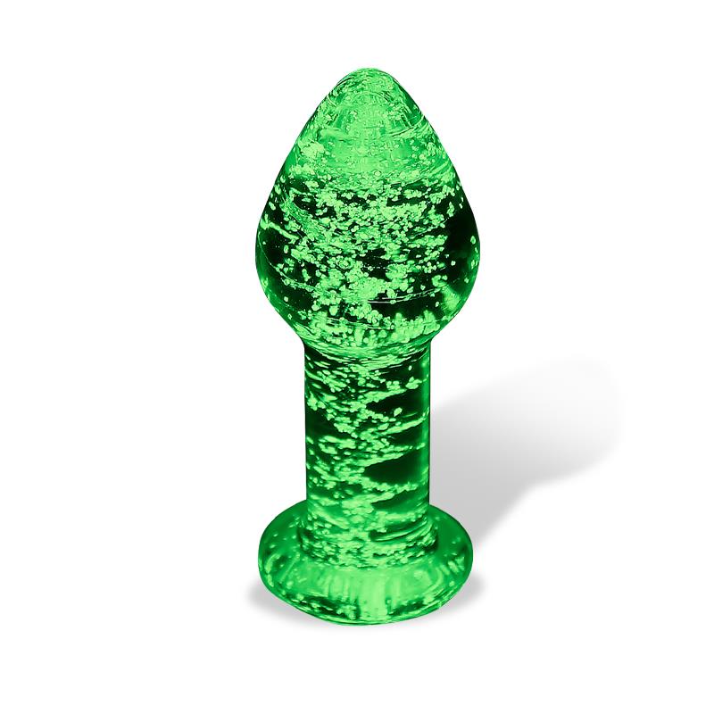 4-glow-in-the-dark-glass-butt-plug SHINING LINE Glow in the Dark Glass Butt Plug - INTOYOU - Image 4