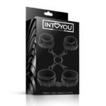 BLACK SHADOW Wrist and Ankle Cuffs Set Vegan Leather - INTOYOU - Image 4