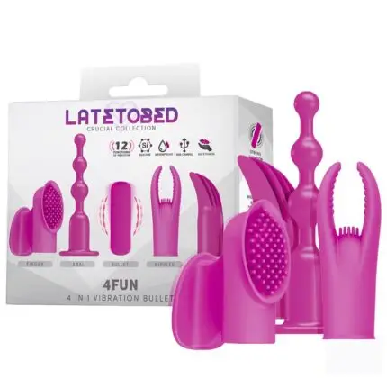 4Fun Vibrating Bullet and 4 Sleeves USB Waterproof Silicone - LATETOBED