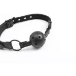 BLACK SHADOW Adjustable Breathable Ball Gag Vegan Leather - INTOYOU - Image 5
