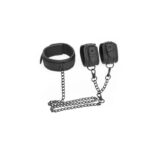 BLACK SHADOW Collar and Hand Cuffs Set Vegan Leather - INTOYOU - Image 5