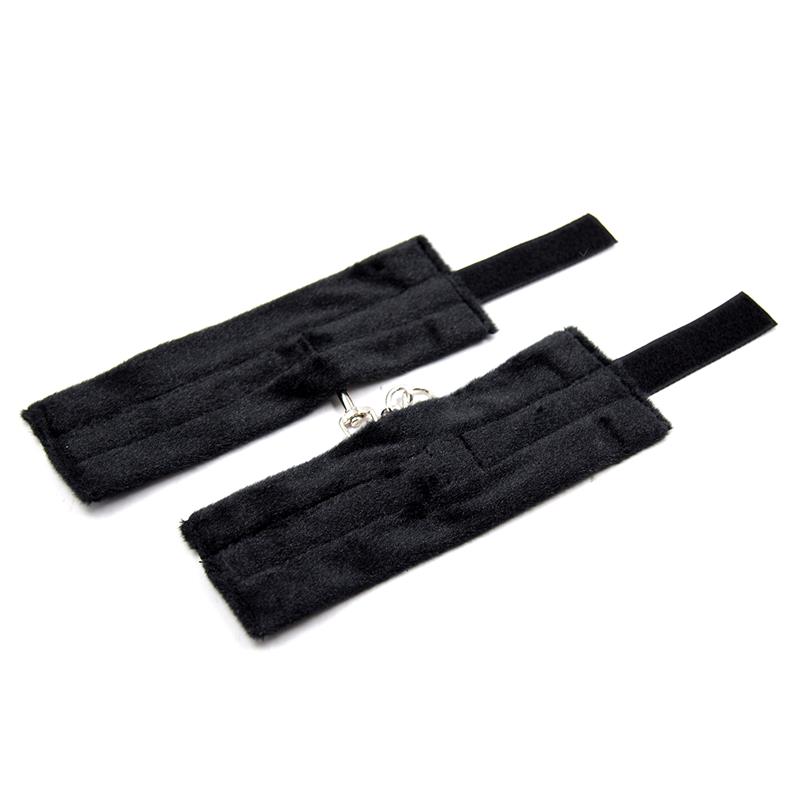 5-handcuffs-with-velcro-with-long-fur-black BDSM LINE Handcuffs with Velcro with Long Fur Black - INTOYOU - Image 5