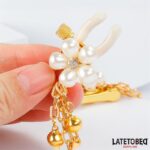 BDSM LINE Pearl Nipple Clamps With Chain - LATETOBED - Image 5