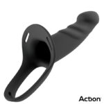 Strap-On with Hollow Dildo Premium Silicone Size L Black - ACTION - Image 7