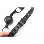 BLACK SHADOW Adjustable Breathable Ball Gag Vegan Leather - INTOYOU - Image 7