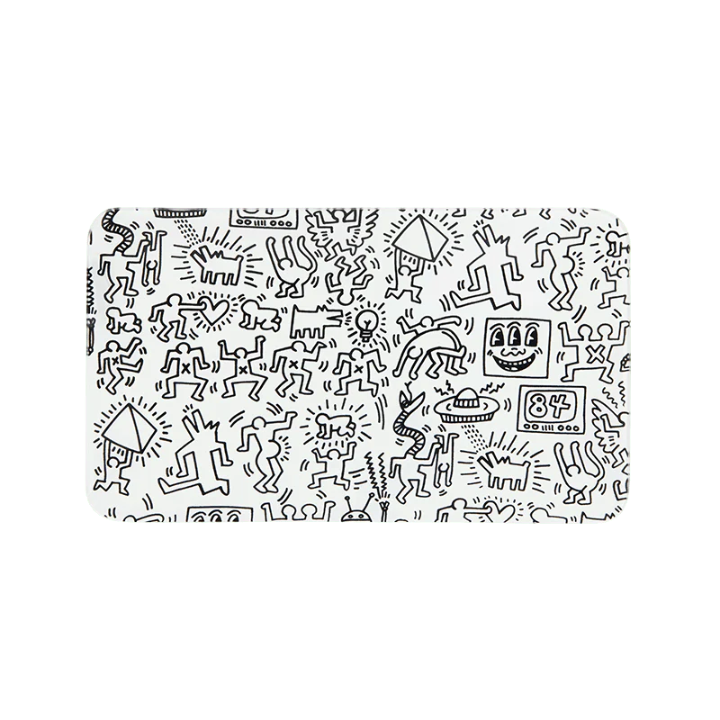 7315029a-7754-49e0-8afe-4c4d9ed038b6 KEITH HARING GLASS TRAY BLKWHT - Image 2