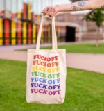 FUCK OFF Tote Bag Multicolor Rainbow - Image 2