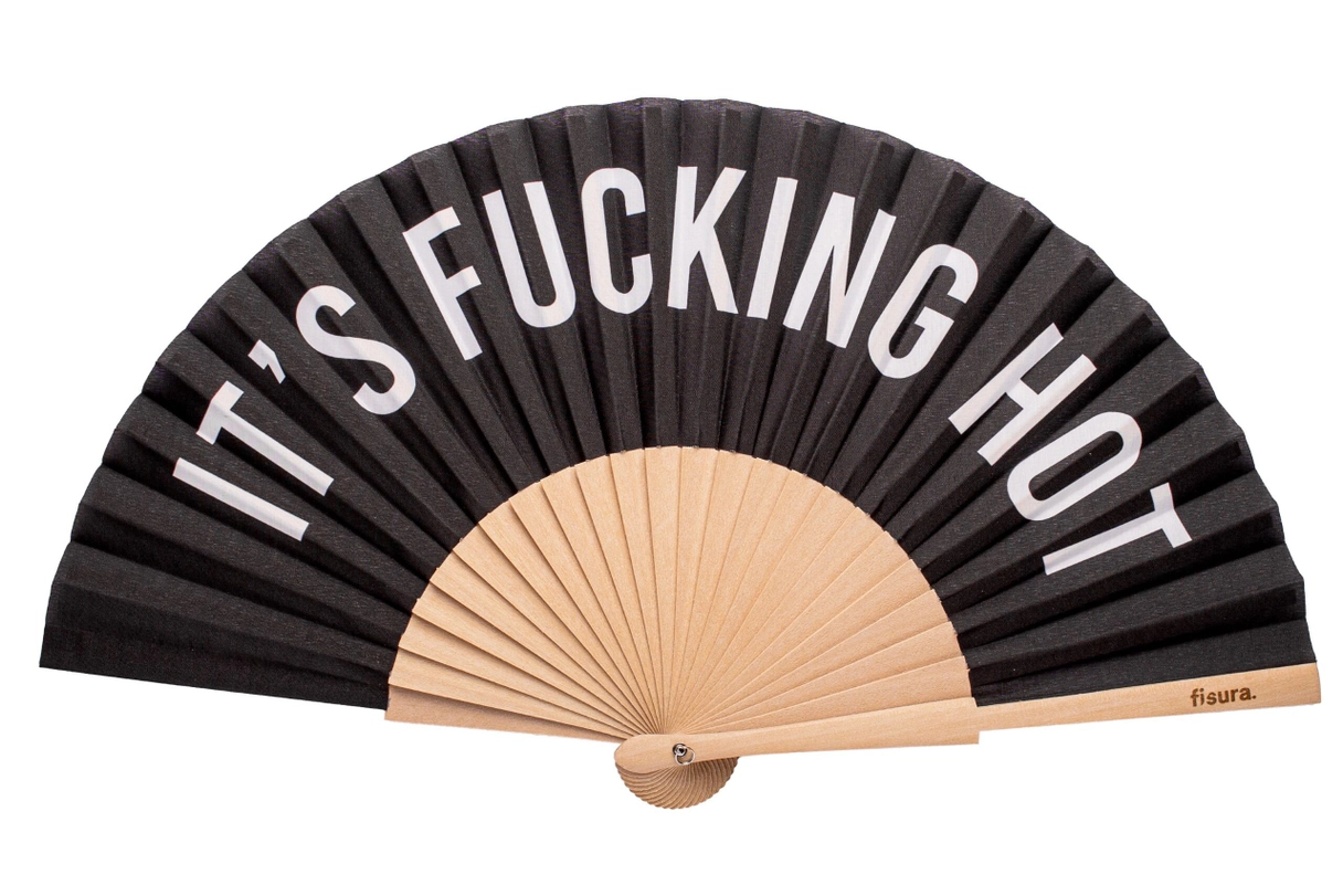8b38ec8ab35fb8110eaf8dd4bce89e58c64ab3d38aa4a39223b04333e7d8d9df IT'S FUCKING HOT Hand Fan - Image 1