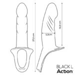 Strap-On with Hollow Dildo Premium Silicone Size L Black - ACTION - Image 11