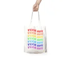 FUCK OFF Tote Bag Multicolor Rainbow