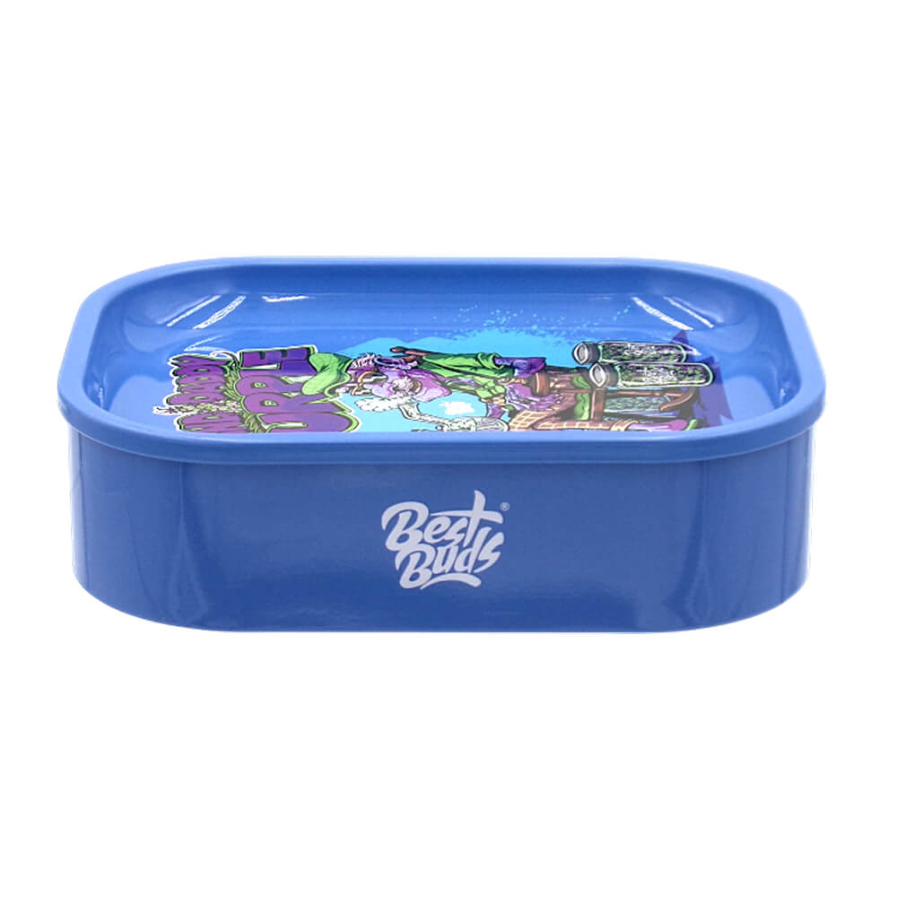 Best-Buds-Tin-Box-Rolling-Tray-with-Storage-Grand-Daddy-Purple-Wholesale-4 Grandaddy Purple Tin Box Rolling Tray with Storage - Best Buds - Image 4
