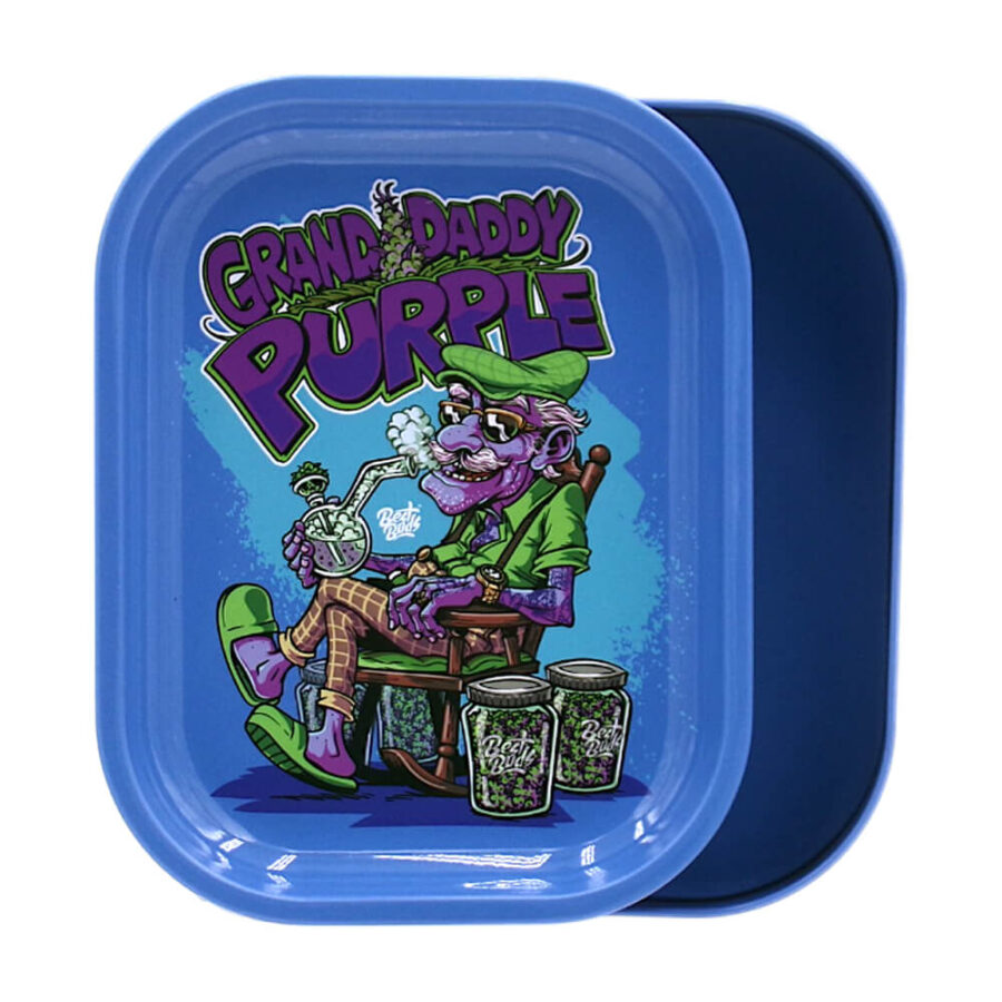 Best-Buds-Tin-Box-Rolling-Tray-with-Storage-Grand-Daddy-Purple-Wholesale-6-900x900 Grandaddy Purple Tin Box Rolling Tray with Storage - Best Buds - Image 1
