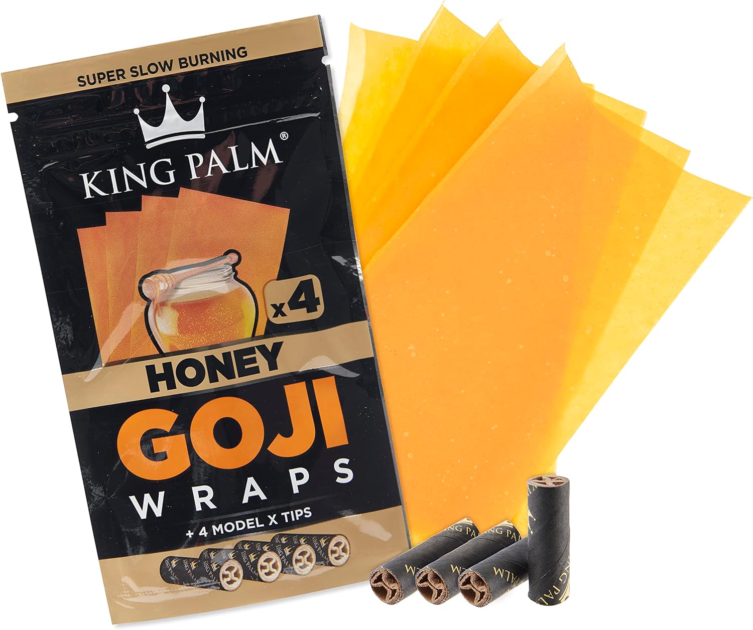 GOJI-HONEY King Palm Goji Wraps + Tips: Honey - 4x Wraps - Image 1