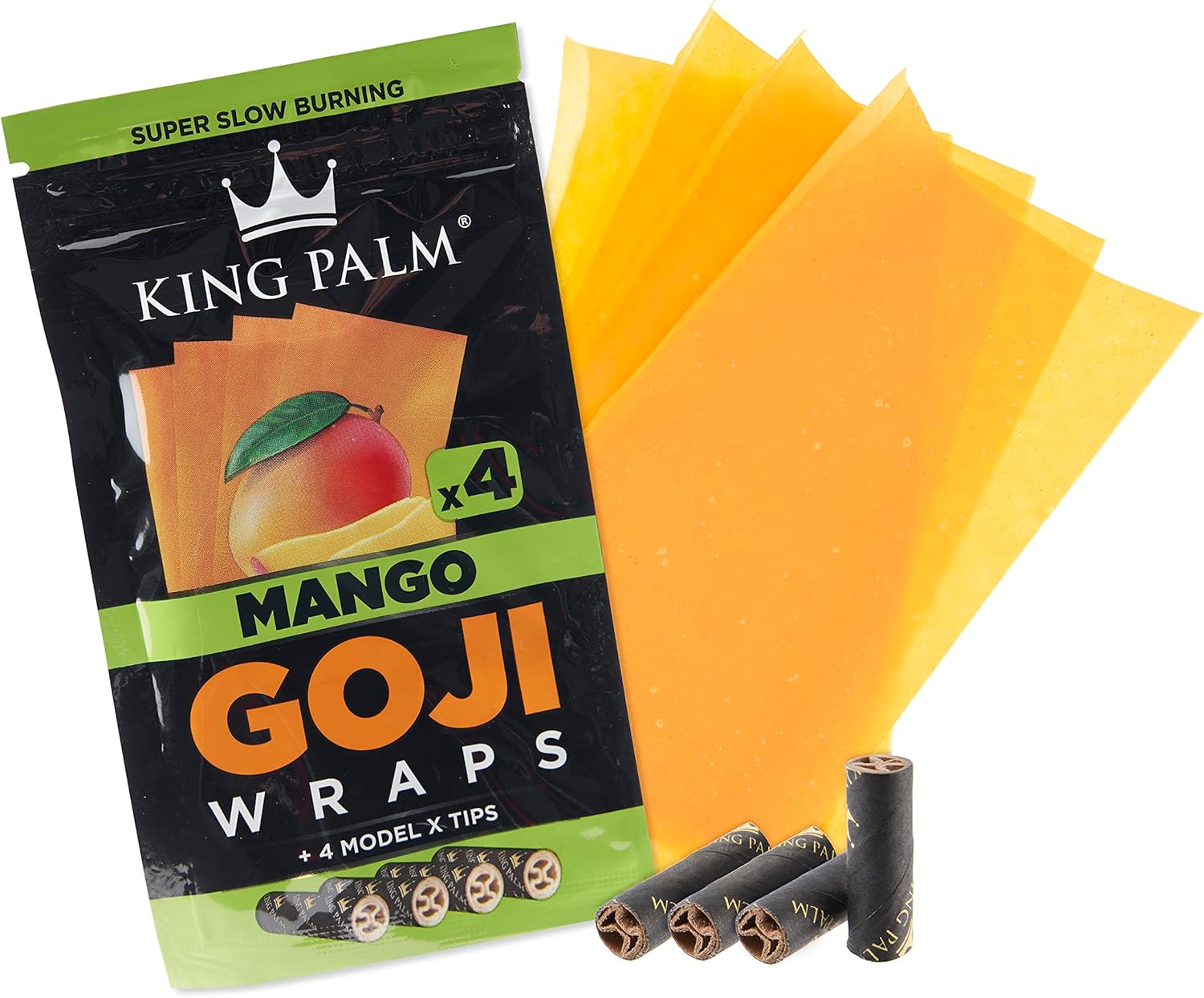 GOJI-MANGO King Palm Goji Wraps + Tips: Mango - 4x Wraps - Image 1