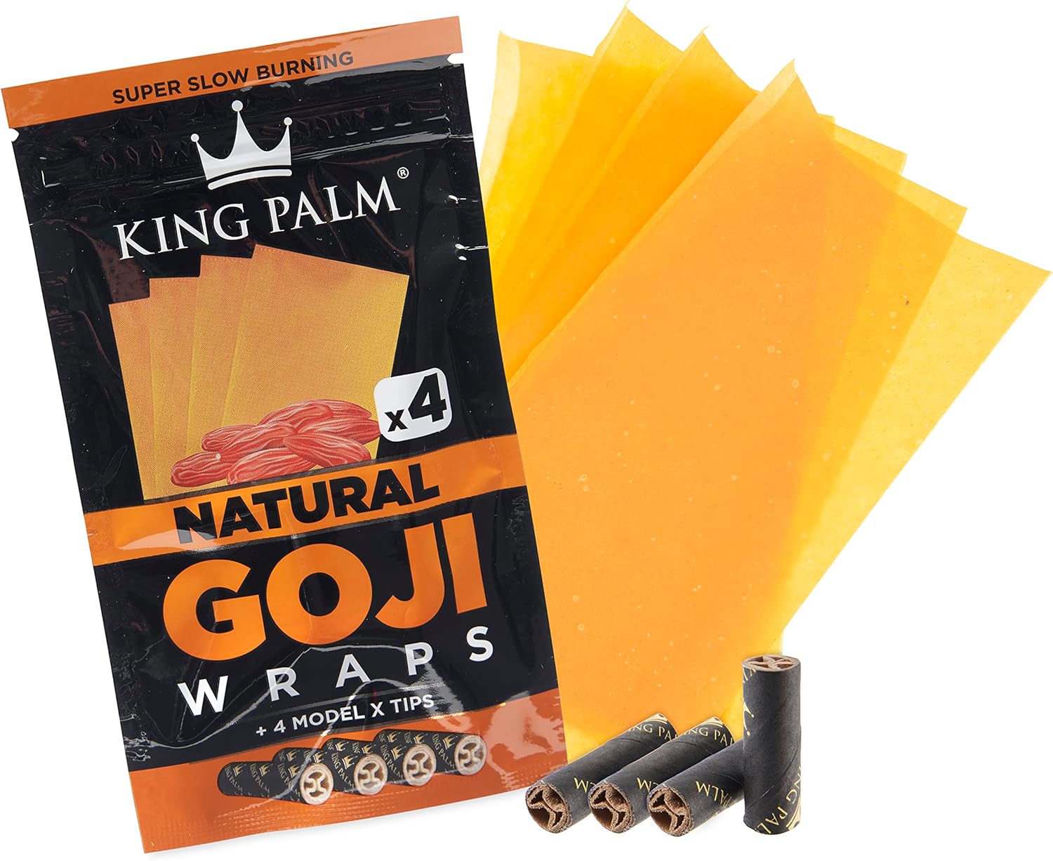 GOJI-NATURAL King Palm Goji Wraps + Tips: Natural - 4x Wraps - Image 1