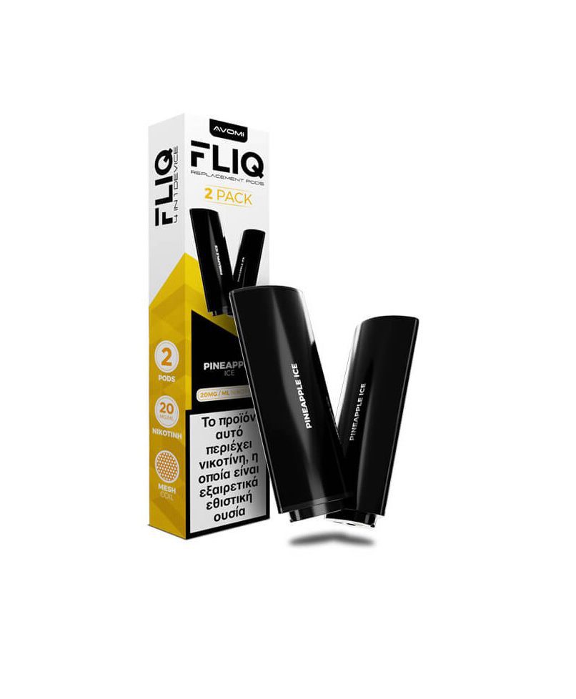avomi-fliq-pineapple-ice-prefilled-pod-2ml-20mg-pack-of-2 AVOMI FLIQ Pineapple Ice Prefilled Pod 2ml 20mg 2τμχ - Image 1