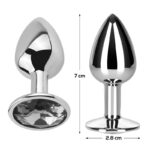 Butt Plug with Jewel Diamond White Size S Aluminium - AFTERDARK - Image 3