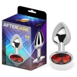 Butt Plug with Jewel Red Rubby Size M Aluminium - AFTERDARK