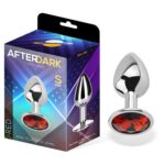 Butt Plug with Jewel Red Ruby White Size S Aluminium - AFTERDARK