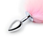 BDSM LINE Butt Plug with Pink and White Tail Size S - Image 2