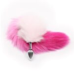 BDSM LINE Butt Plug with Pink and White Tail Size S