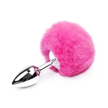 Butt Plug with Pompon Pink Size S - AFTERDARK