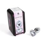 Clear Crystal Heart Metal Butt Plug Size S - SECRET PLAY