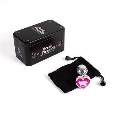 fuchsia-heart-metal-butt-plug-size-s-3 Fuchsia Heart Metal Butt Plug Size S - SECRET PLAY - Image 4