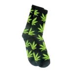 Weed Long Socks – Black Green - Image 2