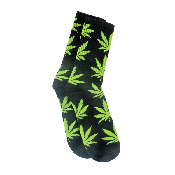 jop2 Weed Long Socks – Black Green - Image 2